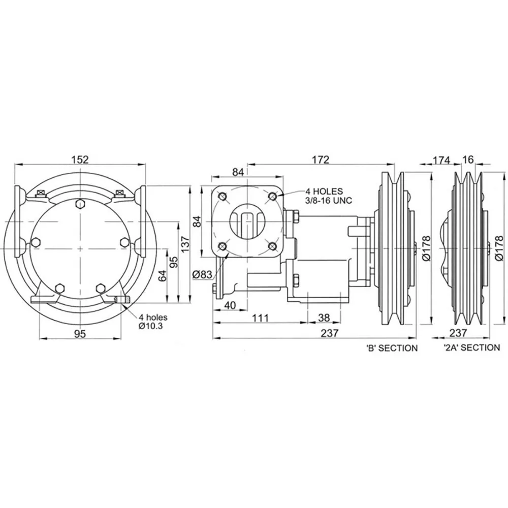 Купить Jabsco z50220-0111-fniz50220 насос с фланцем электромагнитной муфты 24V Bronze / Black 20x20x15 1 1/2´´ 7ft.ru в интернет магазине Семь Футов