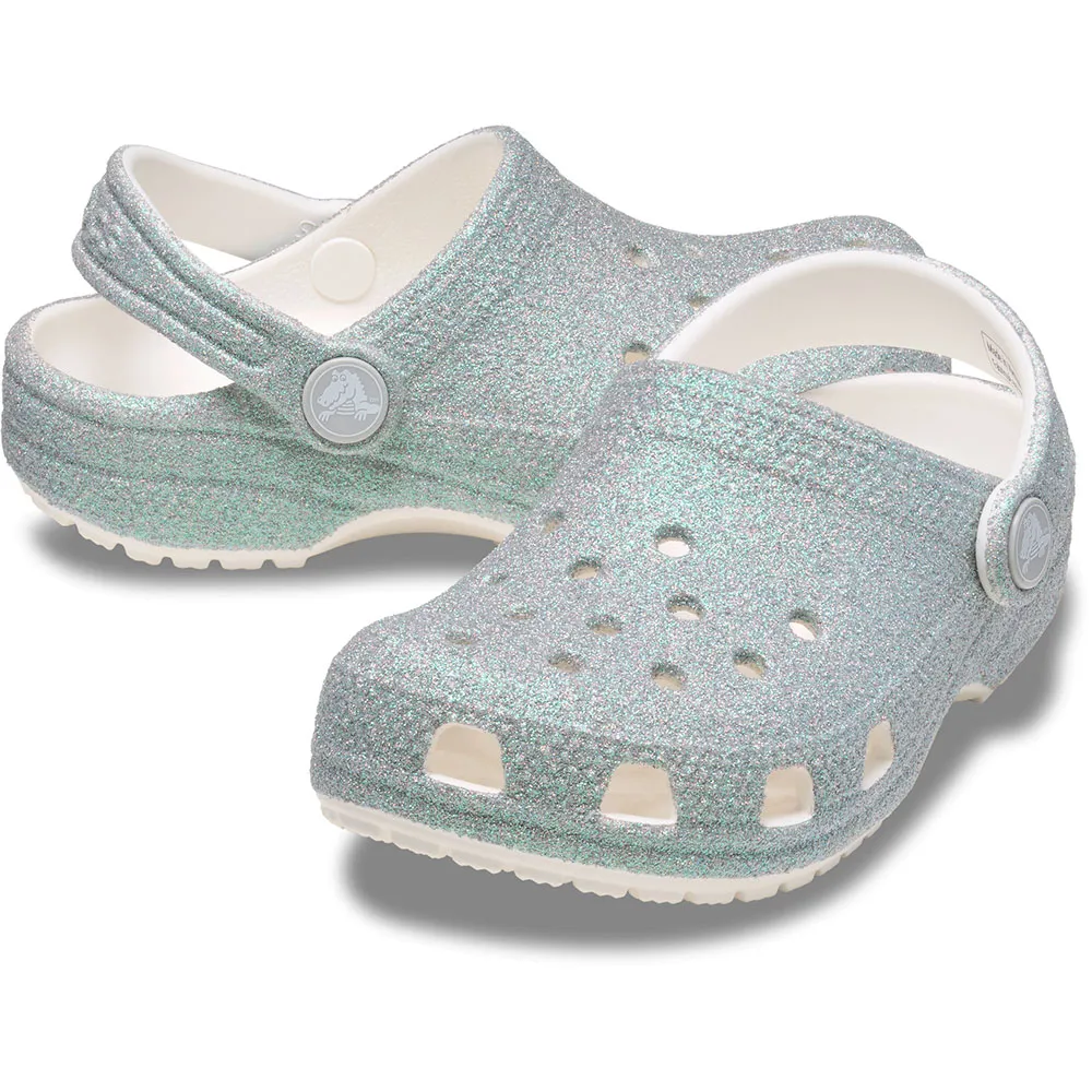 Купить Crocs 210986-100b-j5 Деревянные башмаки Classic Iridescent Glitter White 35x25x15 EU 37 7ft.ru в интернет магазине Семь Футов