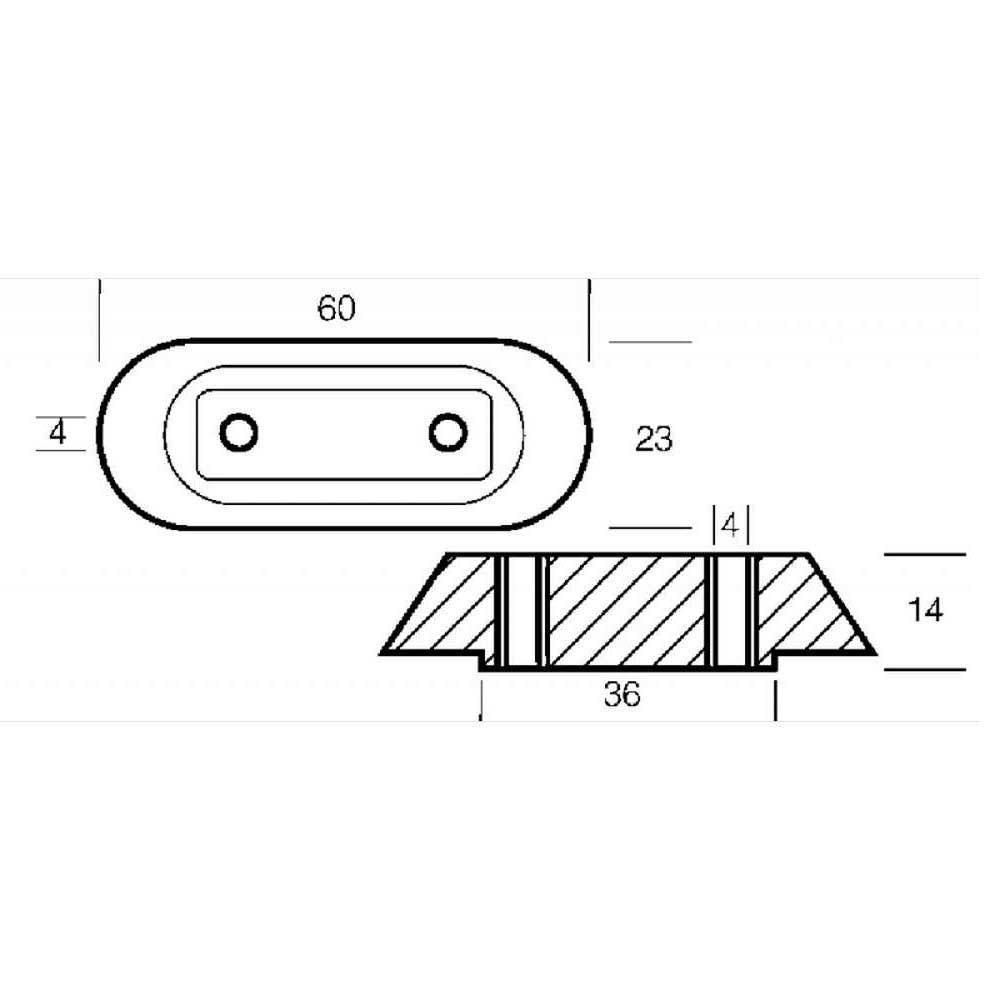 Купить Tecnoseal 2626951A 2-15HP Алюминиевый пластинчатый анод  Silver 60 x 23 x 14 mm  7ft.ru в интернет магазине Семь Футов