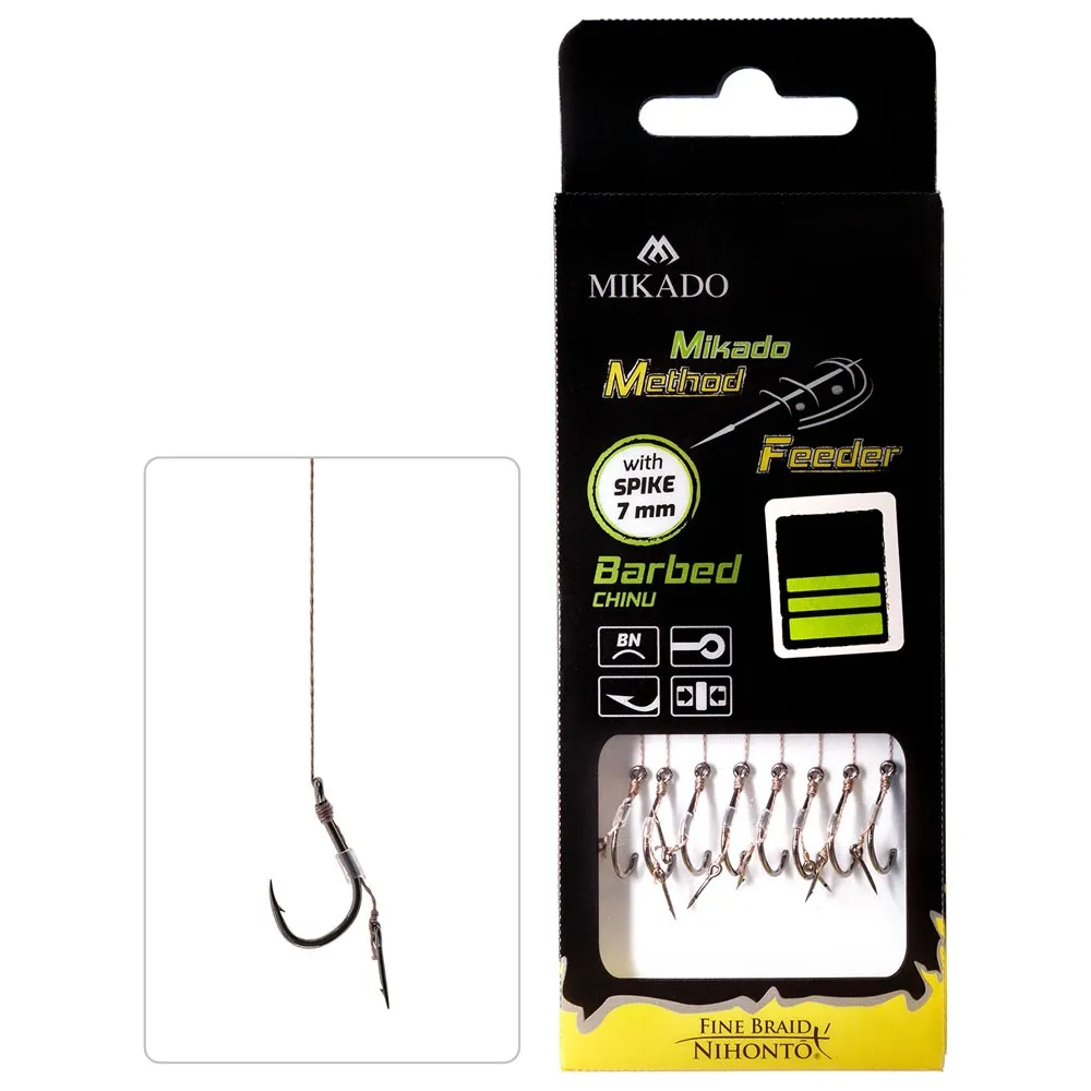 Купить Mikado HMFB212I-14 крючок с бородкой Method Feeder Spike Braid 10 cm Clear / Black Nickel 14 7ft.ru в интернет магазине Семь Футов