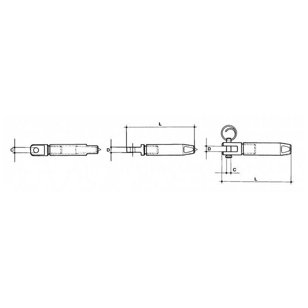 Купить Mavi mare 600117 Mavi.mare Вилочный терминал  Silver 7 mm 7ft.ru в интернет магазине Семь Футов