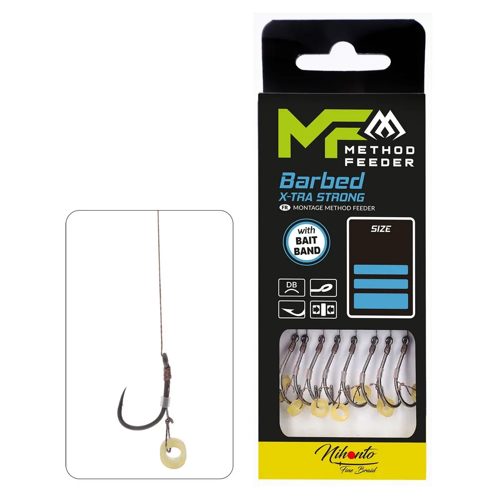 Купить Mikado HMFB2805G-10DB крючок с бородкой MF Bait Band  Grey 10 7ft.ru в интернет магазине Семь Футов