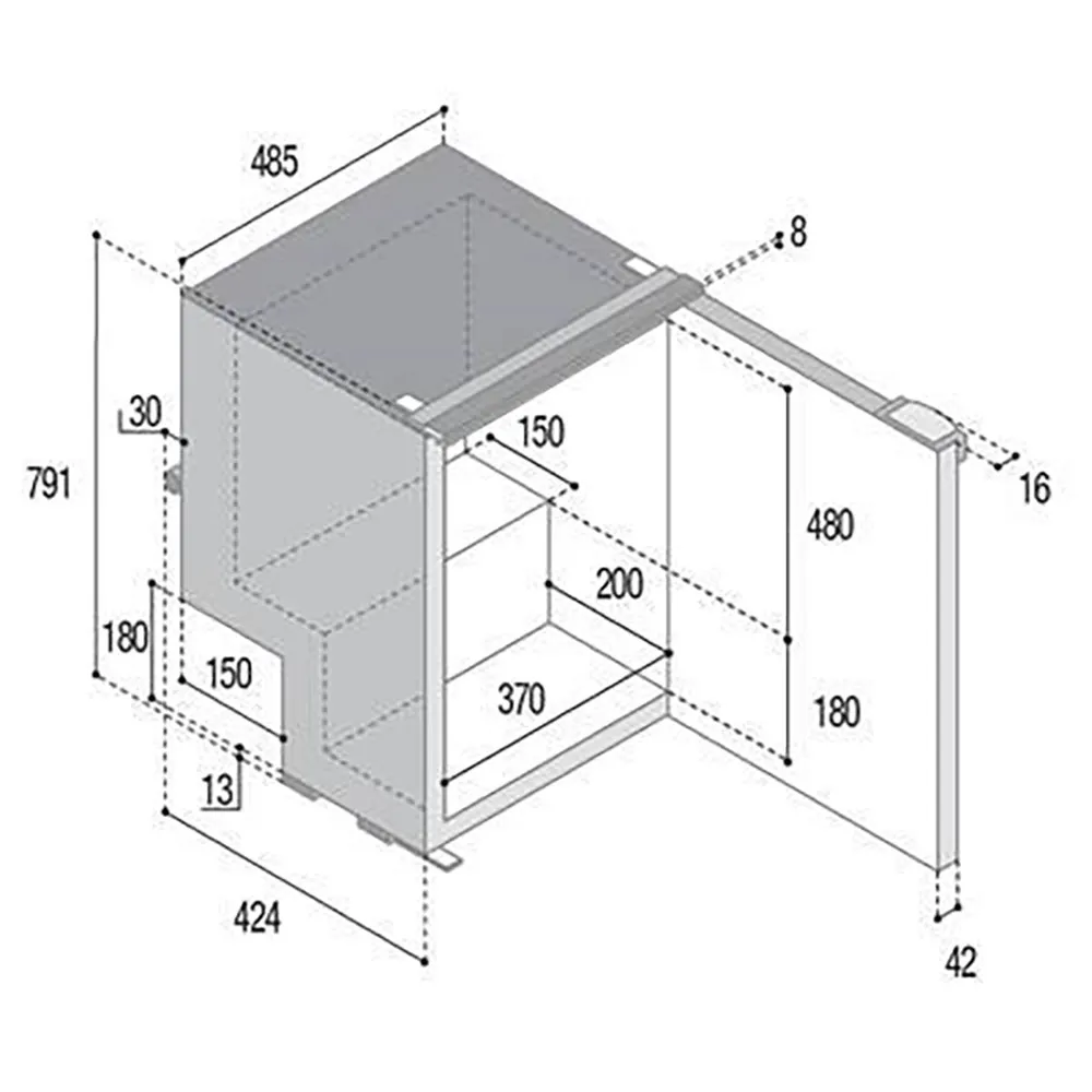 Купить Vitrifrigo 4440232 Холодильник Seaclassic C85i Black 80x50x48 792 x 485 x 468 mm 7ft.ru в интернет магазине Семь Футов