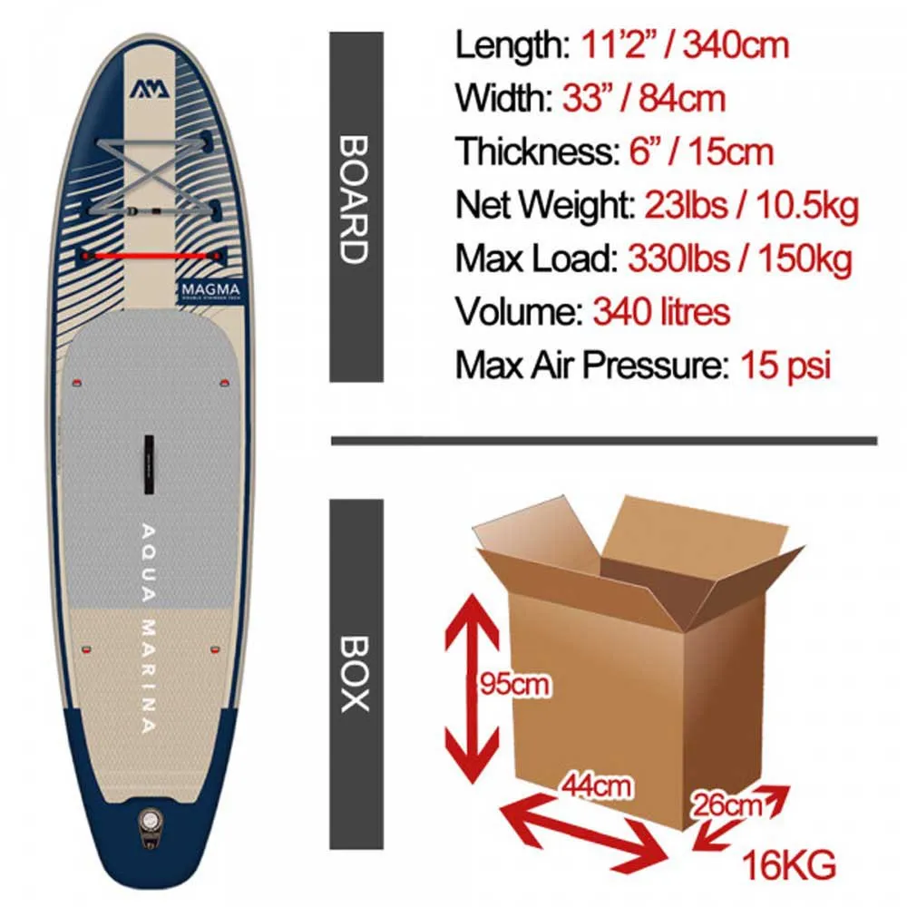 Купить Aqua marina bt-23map Надувной комплект для падлбординга Magma 11´2´´ Earth Wave 44x26x95 340 cm 7ft.ru в интернет магазине Семь Футов