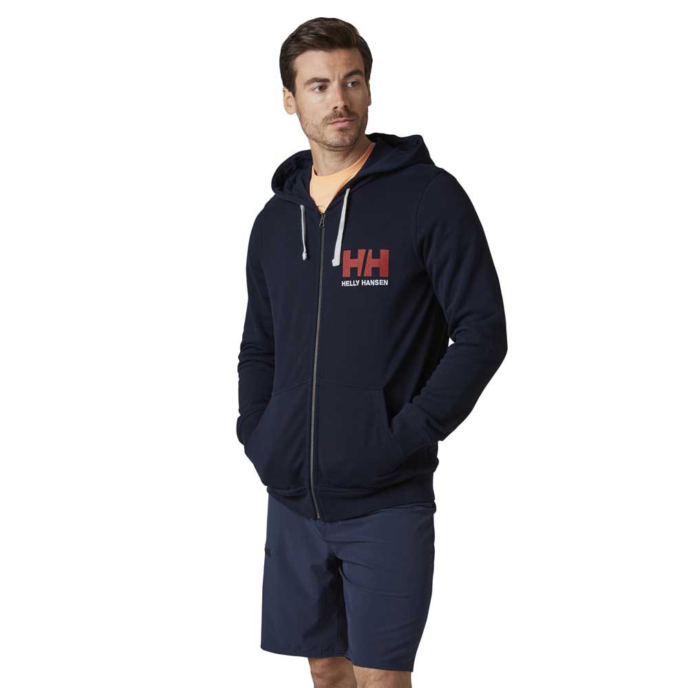 Купить Helly hansen 34163_597-S Толстовка на молнии Logo Голубой Navy S 7ft.ru в интернет магазине Семь Футов