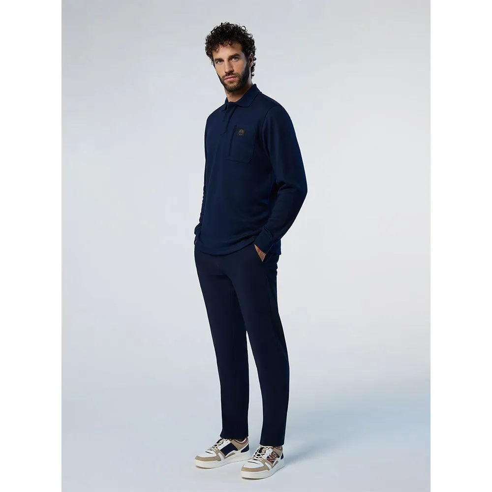 Купить North sails 692334-0802-XS Поло с длинным рукавомным рукавом Logo 692334 Голубой Navy Blue XS 7ft.ru в интернет магазине Семь Футов