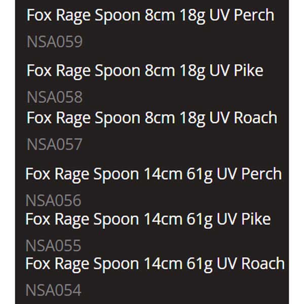 Купить Fox rage NSA056 Ложка 140 mm 61g  UV Perch 7ft.ru в интернет магазине Семь Футов