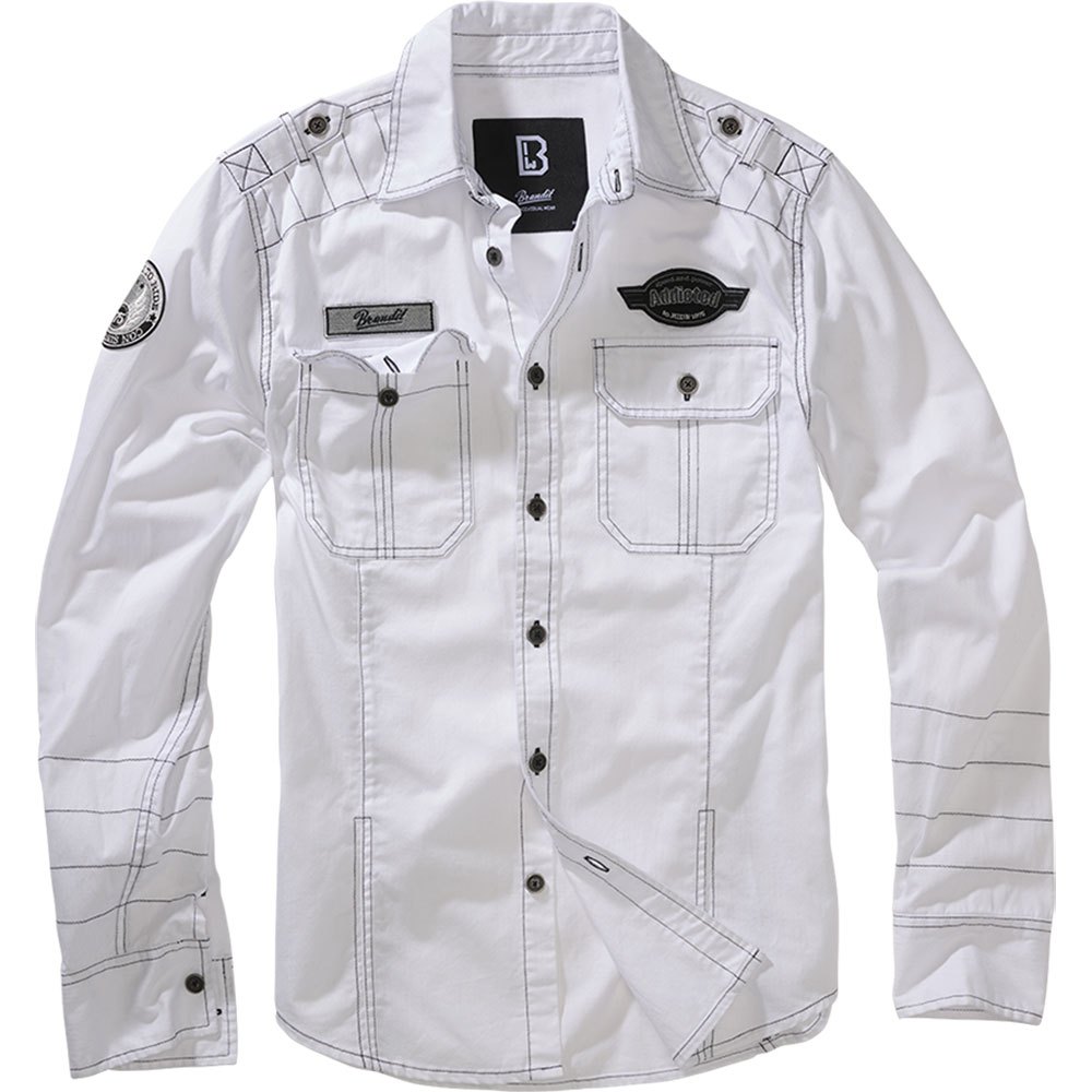 Купить Brandit 4023-7-XL Рубашка с длинным рукавом Luis Vintage Белая White XL 7ft.ru в интернет магазине Семь Футов