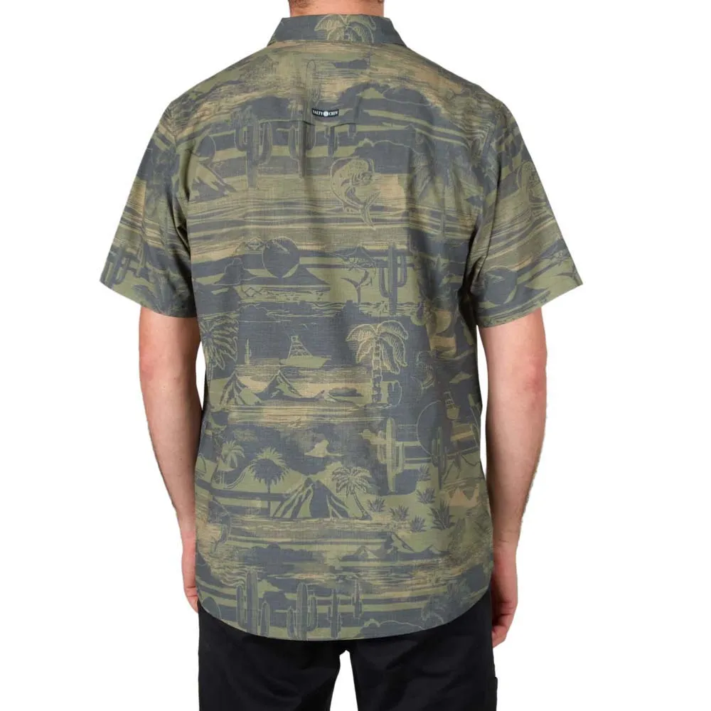 Купить Salty crew 21035098-BLK-M Тканая рубашка с коротким рукавом Cedros Tech Зеленый Black M 7ft.ru в интернет магазине Семь Футов