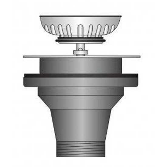 Купить Oem marine BRKPI1290GP 90 mm Резьбовое отверстие Прямой слив Серебристый Grey 50 mm 7ft.ru в интернет магазине Семь Футов