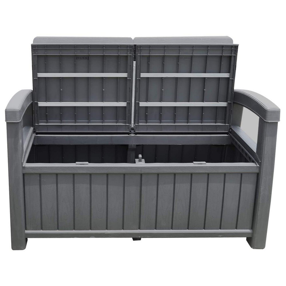 Купить Gardiun KSU13006 Vita Скамья для хранения смолы Серый Anthracite 124 x 66 x 90 cm 7ft.ru в интернет магазине Семь Футов