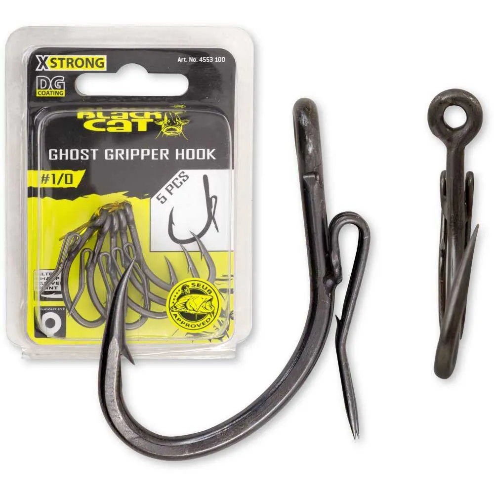 Купить Black cat 4553300-unit Однобородный крючок с бородкой Ghost Gripper DG coating 12x7x5 3/0 7ft.ru в интернет магазине Семь Футов