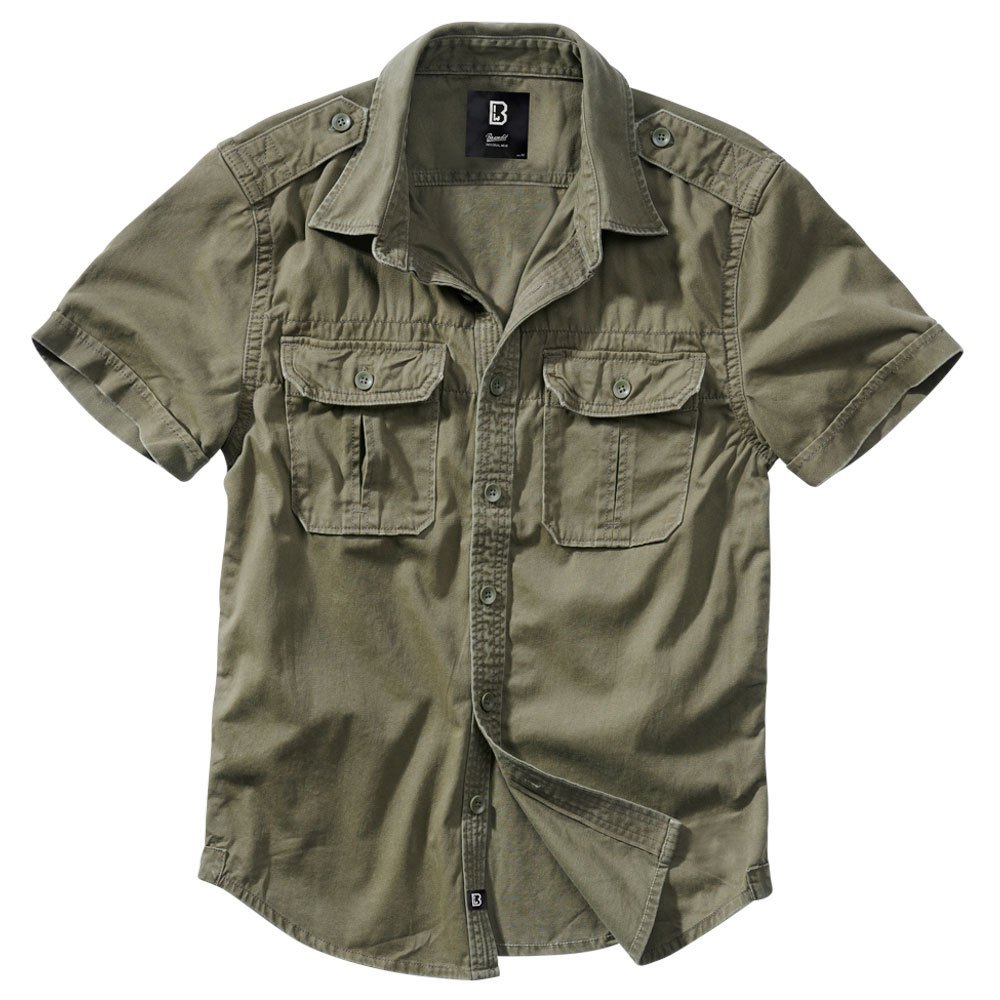Купить Brandit 4024-1-S Рубашка с коротким рукавом Vintage Зеленый Olive S 7ft.ru в интернет магазине Семь Футов
