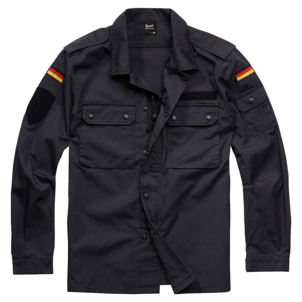 Купить Brandit 4221-2-XL Рубашка с длинным рукавом BW Field Черный Black XL 7ft.ru в интернет магазине Семь Футов