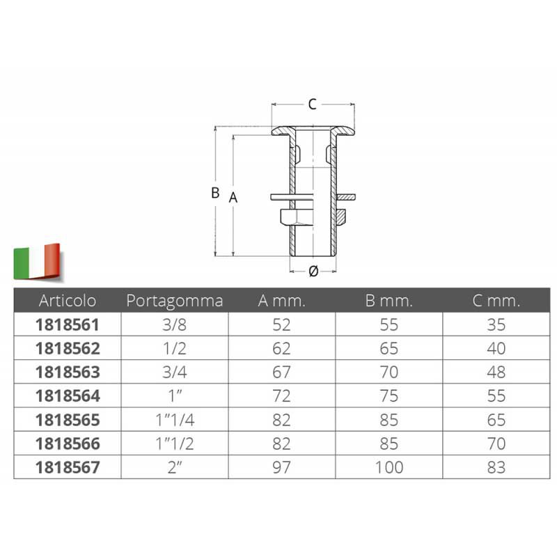 Купить Forniture nautiche italiane 1818562 181856 Соединение шланга через корпус Silver 1/2´´  7ft.ru в интернет магазине Семь Футов