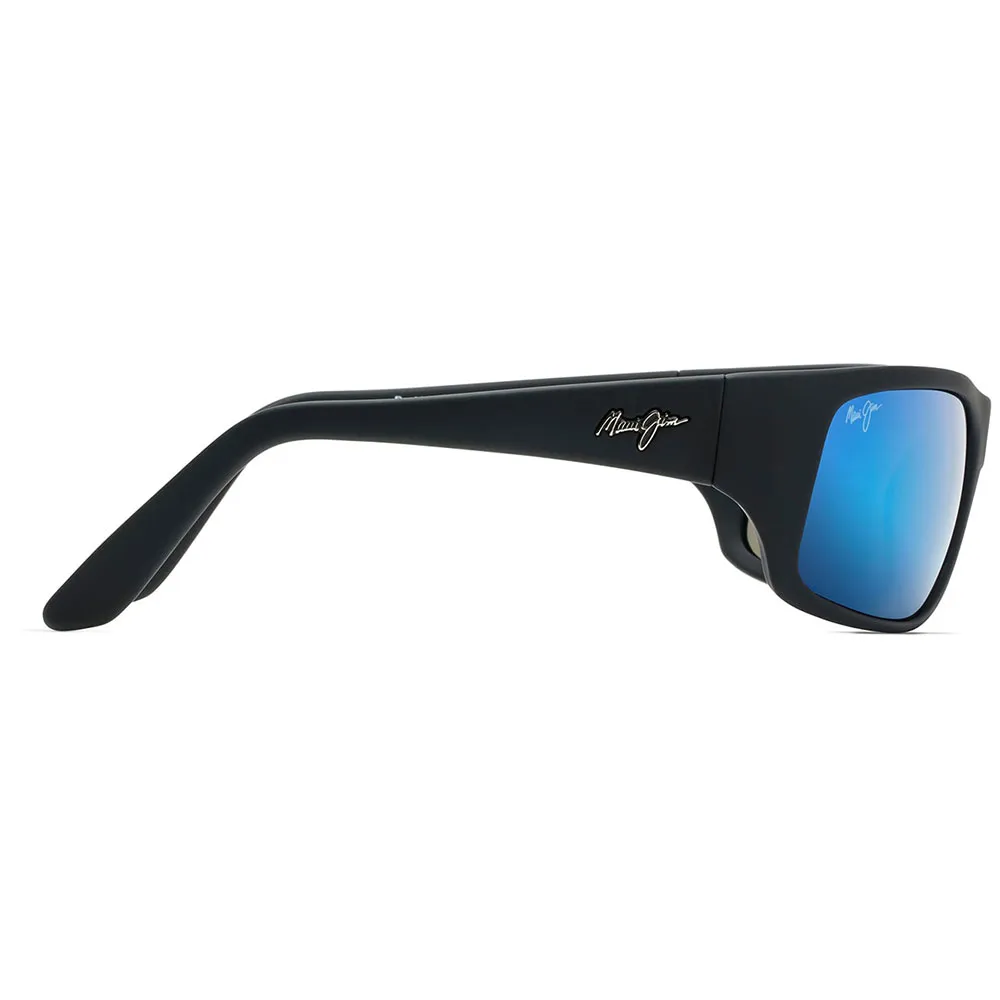 Купить Maui jim b202-2m-os поляризованные солнцезащитные очки Peahi B202 Black Matte Rubber 20x10x10 Blue Hawaii/CAT3 7ft.ru в интернет магазине Семь Футов
