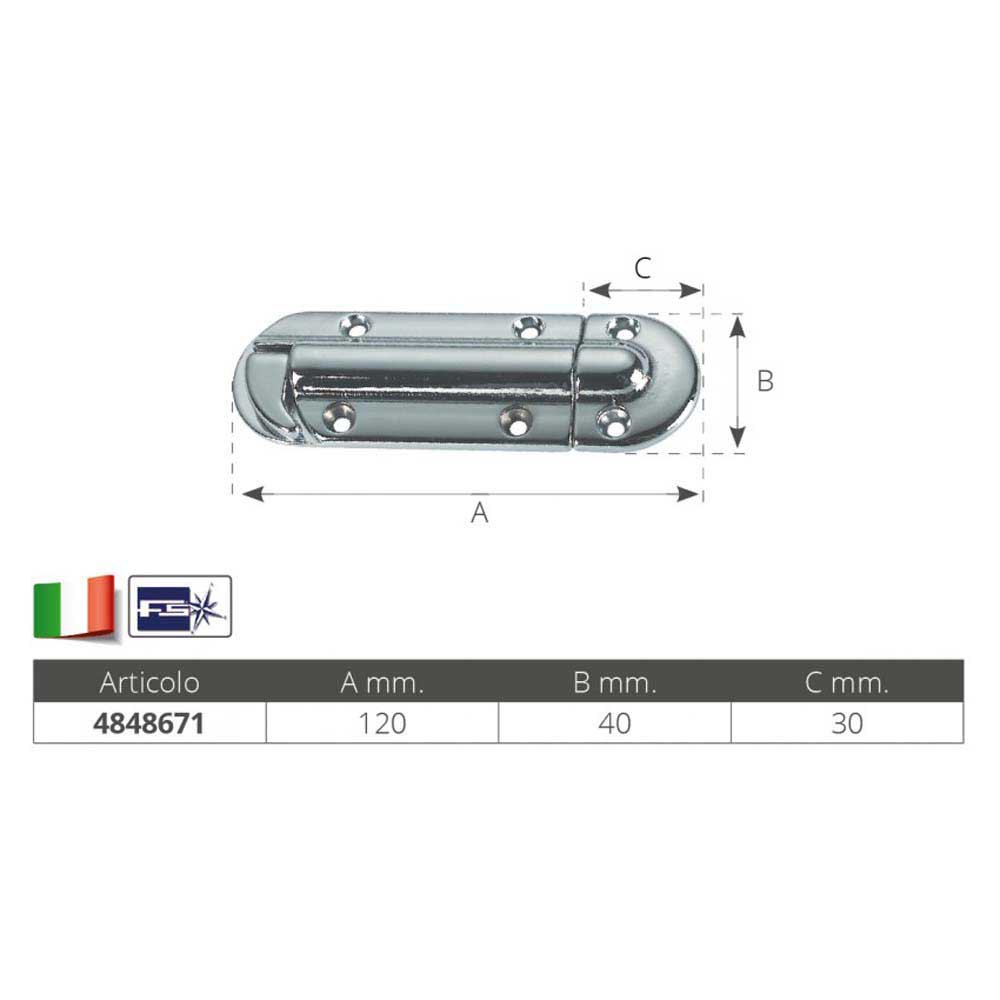 Купить Foresti & suardi 4848671 Пружинный дверной стопор Silver 120 x 40 x 12 mm  7ft.ru в интернет магазине Семь Футов