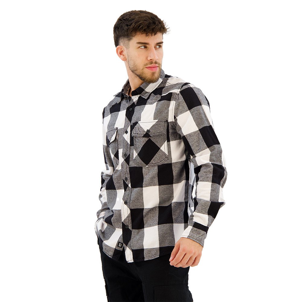 Купить Brandit 4002-46-6XL Рубашка с длинным рукавом Check Черный White / Black 6XL 7ft.ru в интернет магазине Семь Футов