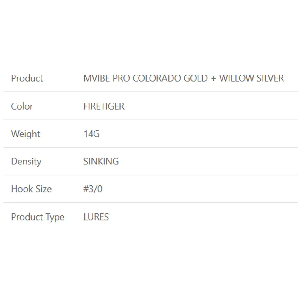 Купить Westin P249-099-014-UNIT Spinnerbait Mvibe Pro Colorado Gold Willow Silver 3/0 14g Золотистый Firetiger 7ft.ru в интернет магазине Семь Футов