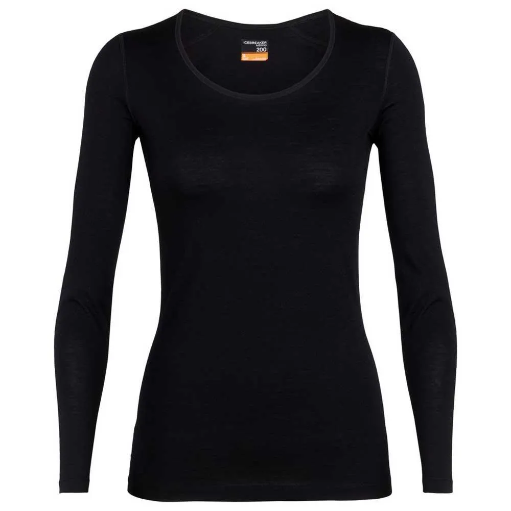 Купить Icebreaker 104378001xs Базовый слой с длинным рукавом 200 Oasis Scoop Merino Black 30x25x3 7ft.ru в интернет магазине Семь Футов