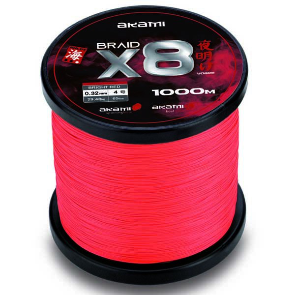 Купить Akami 055994 Yoake X8 1000 m Монофиламент  Bright Red 0.430 mm 7ft.ru в интернет магазине Семь Футов