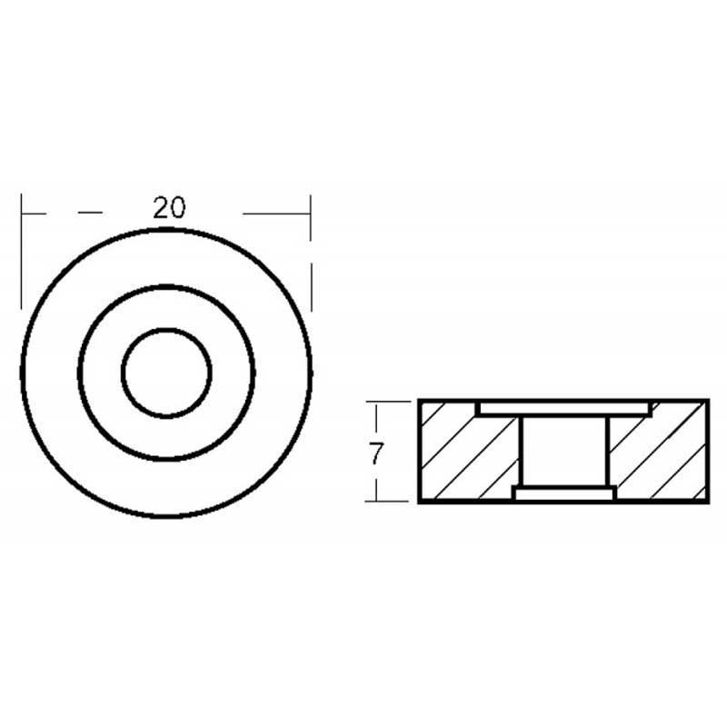 Купить Tecnoseal 2626327 Mercury 4-5-6HP 4T Цинковая шайба Анод  Silver 20 x 7 mm 7ft.ru в интернет магазине Семь Футов