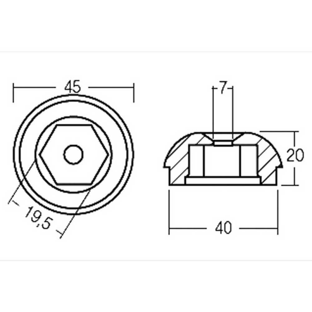 Купить Tecnoseal 2626622 Power Sleipner SP55-75-95 Цинк Ожив Анод  Silver 45 x 20 mm  7ft.ru в интернет магазине Семь Футов