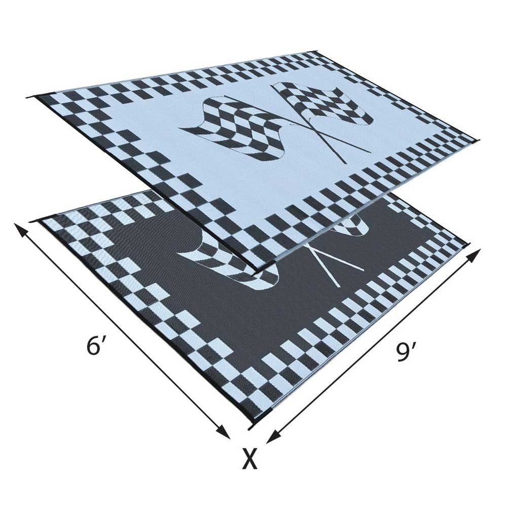 Купить Stylish camping 672-RF8201 ковер Racing Flag  Black / White 2.43 x 6 m 7ft.ru в интернет магазине Семь Футов