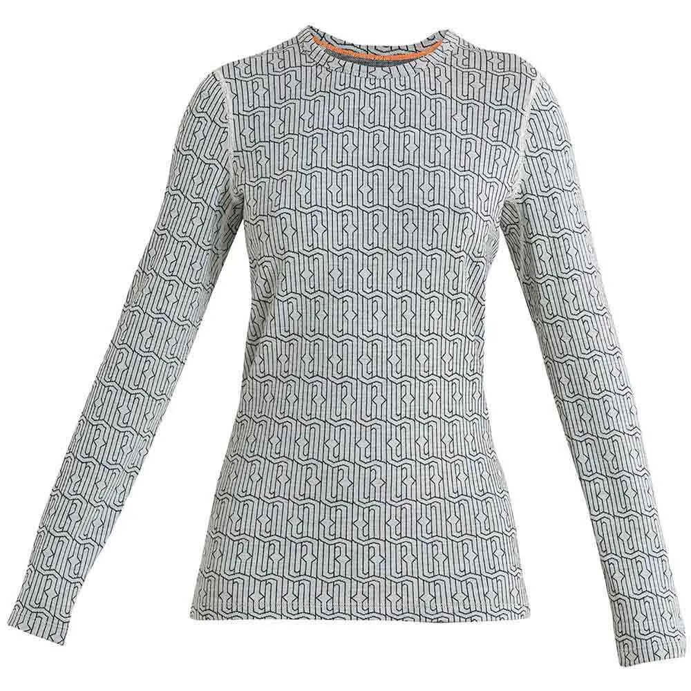 Купить Icebreaker 0a56t9598m Базовый слой с длинным рукавом 260 Vertex Crewe Herenga Merino Snow / Black 30x25x2 7ft.ru в интернет магазине Семь Футов