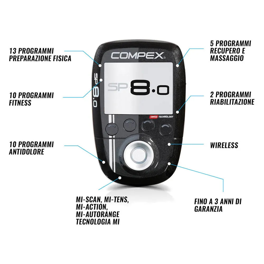 Купить Compex 2539116 электростимулятор SP 8.0 Black 30x15x20 7ft.ru в интернет магазине Семь Футов