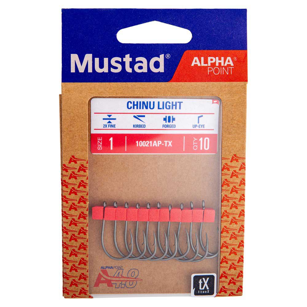 Купить Mustad 10021AP-TX-1-10A Chinu Light Крючки С Одним Глазком Серебристый TitanX 1 7ft.ru в интернет магазине Семь Футов