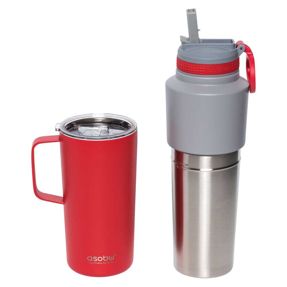 Купить Asobu TWP33 RED 600ml Термальная бутылка Twin Pack Серый Red 7ft.ru в интернет магазине Семь Футов