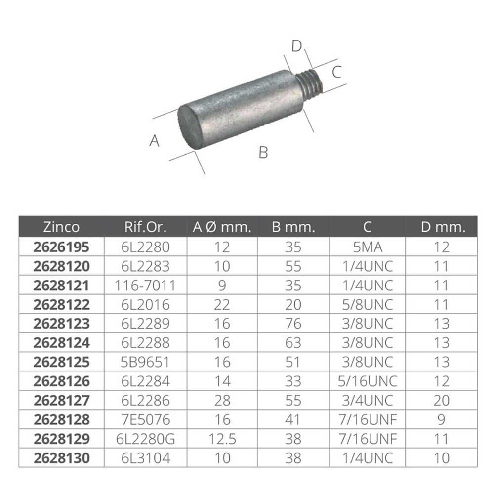 Купить Tecnoseal 2628125 5B 9651 Теплообменники Caterpillar с цинковым анодом  Silver 16 x 51 mm  7ft.ru в интернет магазине Семь Футов