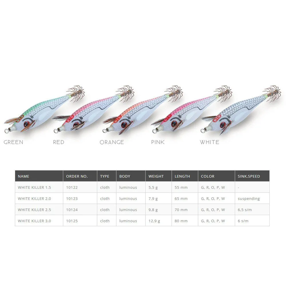 Купить DTD 10125W-UNIT Кальмарница White Killer Bukva 3.0 13.2g 80 mm Бесцветный White 7ft.ru в интернет магазине Семь Футов