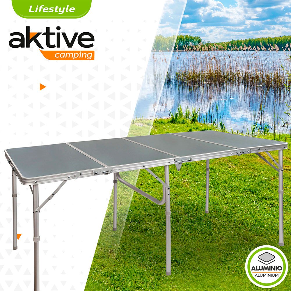 Купить Aktive 52864 Большой складной Camping Стол Серый Grey 7ft.ru в интернет магазине Семь Футов