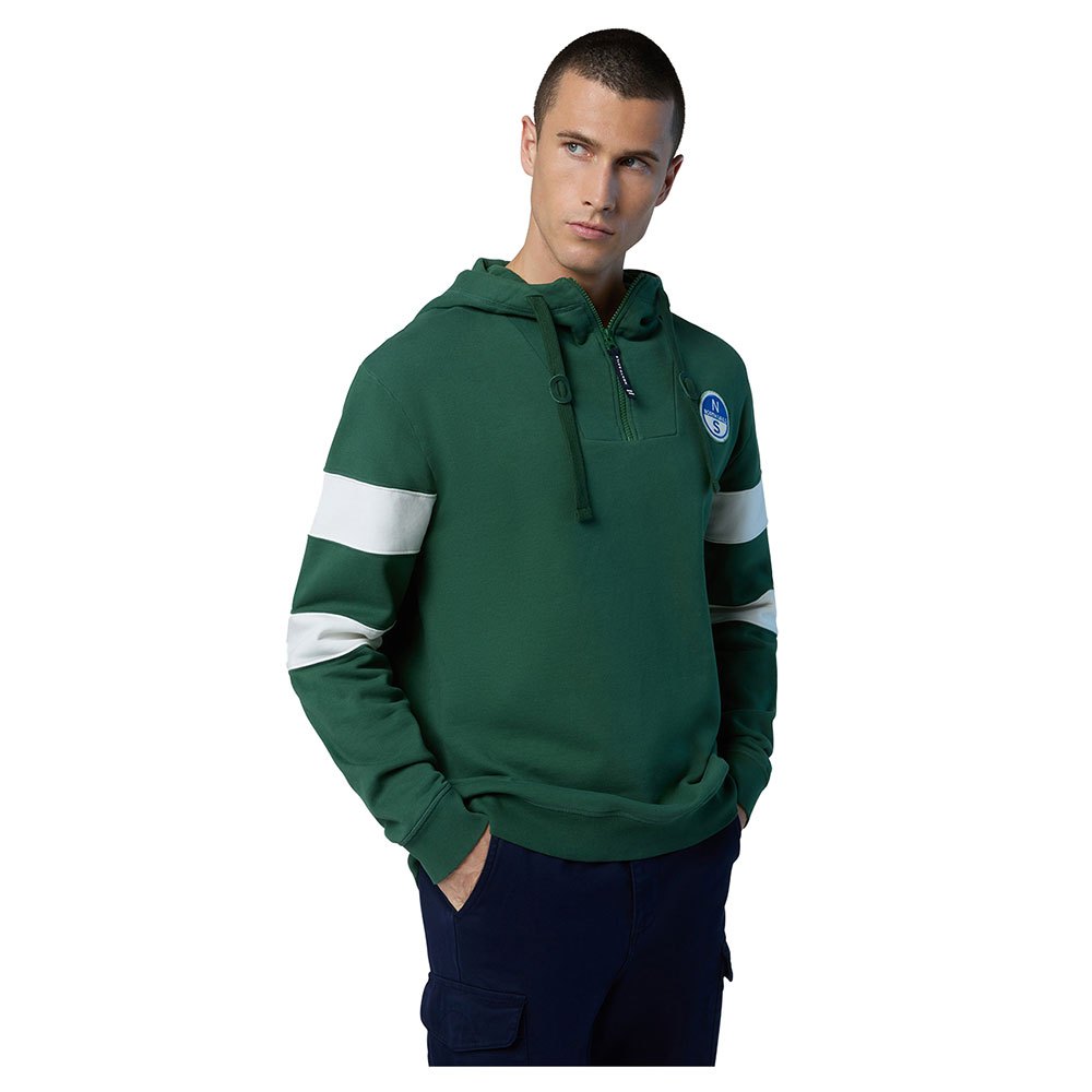 Купить North sails 691280-0400-S Толстовка с капюшоном Logo Зеленый Green S 7ft.ru в интернет магазине Семь Футов