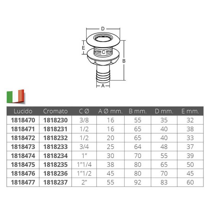 Купить Forniture nautiche italiane 1818475 38 mm Соединение шланга из латуни через корпус Золотистый Bronze 1 1/4´´  7ft.ru в интернет магазине Семь Футов