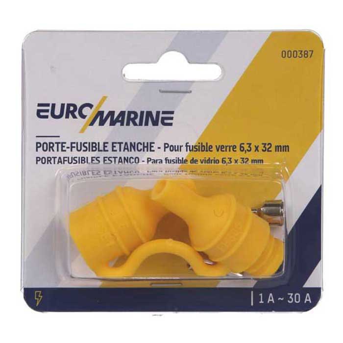 Купить Euromarine 000387 C 6.3x32 mm Стеклянный предохранитель Водонепроницаемый держатель предохранителя Желтый Yellow 30A 7ft.ru в интернет магазине Семь Футов