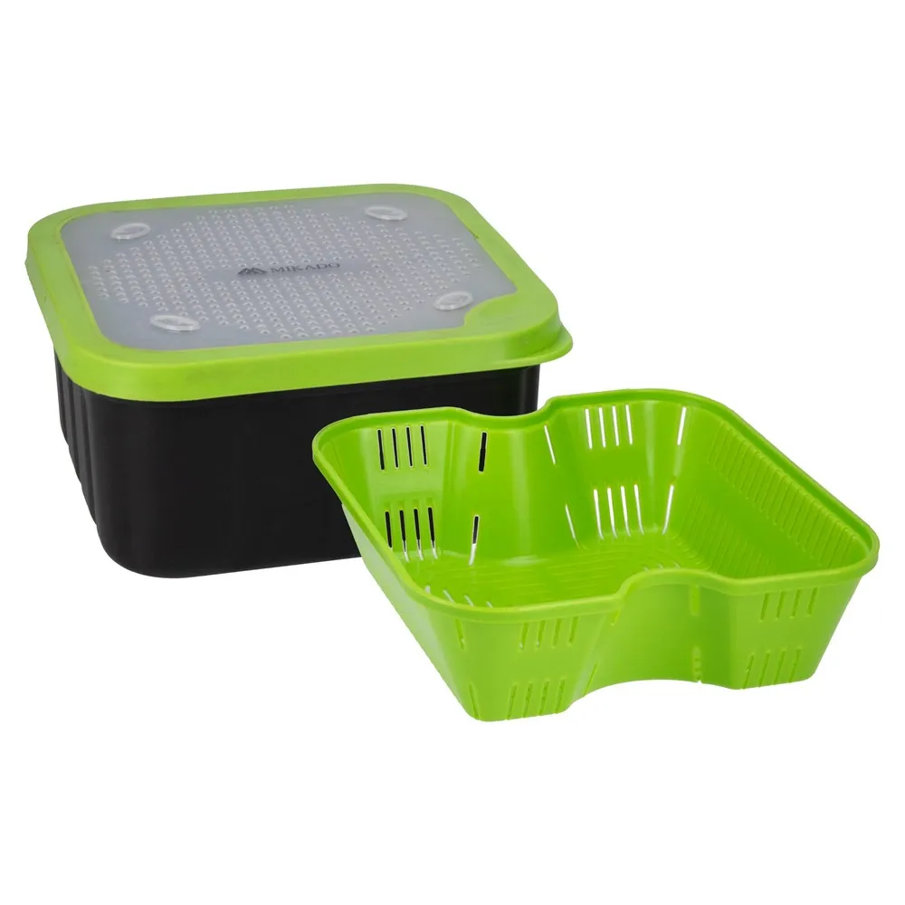 Купить Mikado UAC-G021 ящик для приманки Strainer 2L  Black / Green / Clear 17 x 17 x 9 cm 7ft.ru в интернет магазине Семь Футов