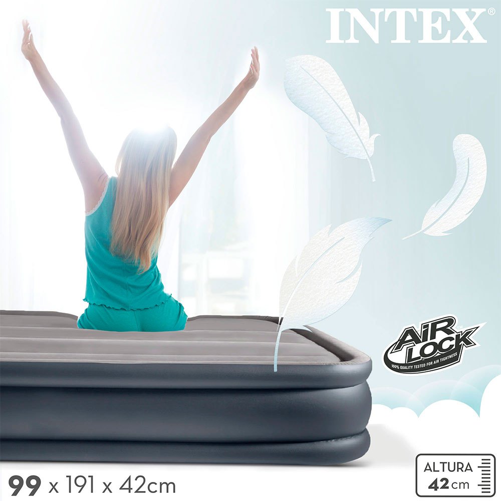 Купить Intex 64132 Dura-Beam Standard Deluxe Pillow Матрас Черный Black 99 x 191 x 42 cm 7ft.ru в интернет магазине Семь Футов
