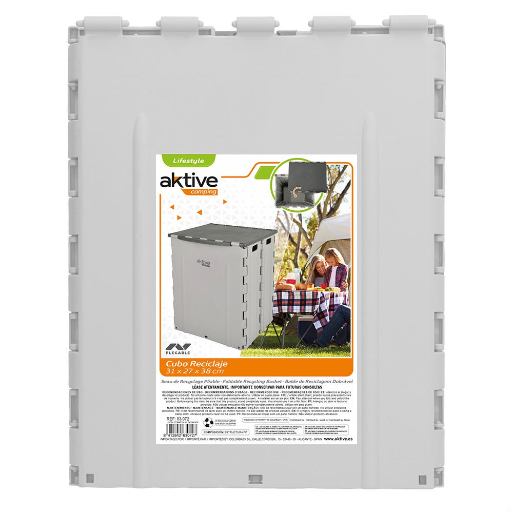 Купить Aktive 63072 30x25x38cm складной мусорный бак Grey 27x31x38cm 7ft.ru в интернет магазине Семь Футов