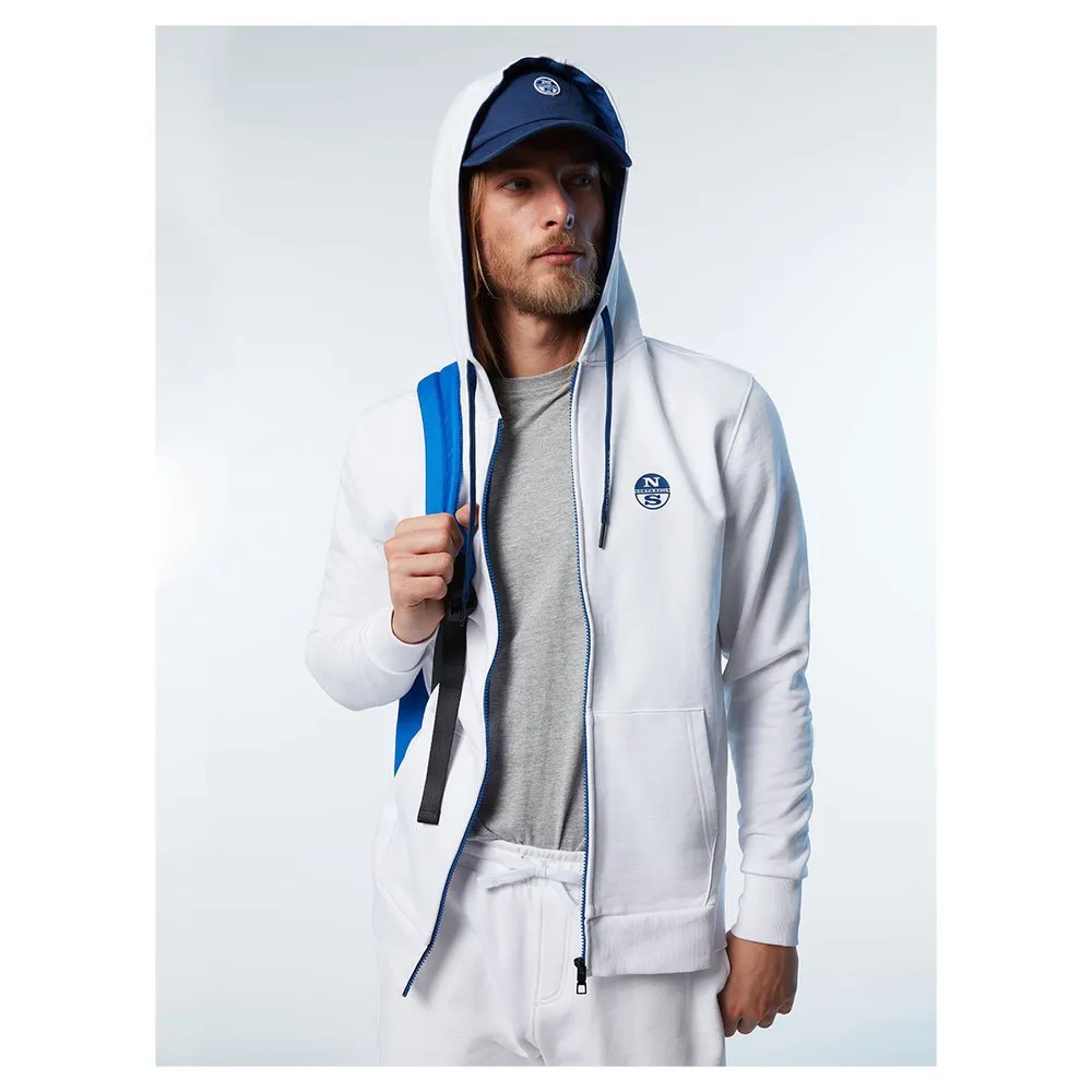 Купить North sails 691067-0101-4XL Толстовка на молнии Logo Белая White 4XL 7ft.ru в интернет магазине Семь Футов