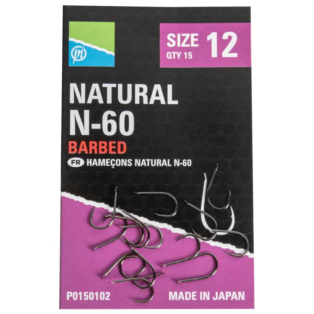Купить Preston innovations P0150101 Однобородный крючок с бородкой Natural N-60 Black 10 7ft.ru в интернет магазине Семь Футов
