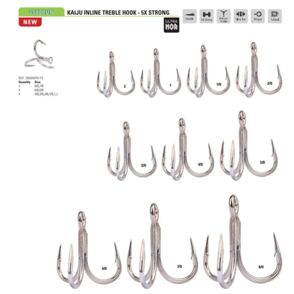 Купить Mustad 35000UN-TS-2-4U Тройной крючок UN Inline 5X Strong Серебристый Titan Steel 2 7ft.ru в интернет магазине Семь Футов