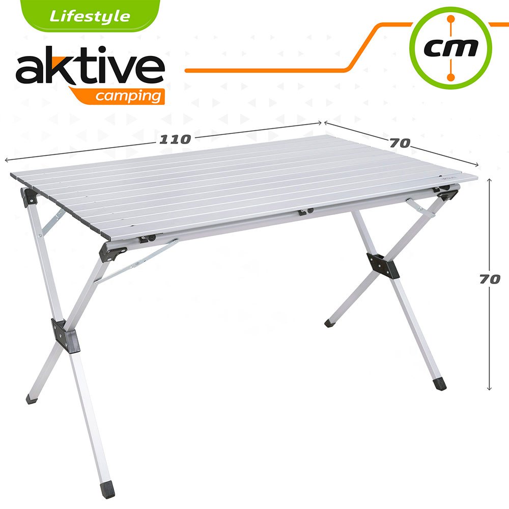 Купить Aktive 52841 110x70x70 Cm Алюминиевый складной стол Серый Aluminium 7ft.ru в интернет магазине Семь Футов