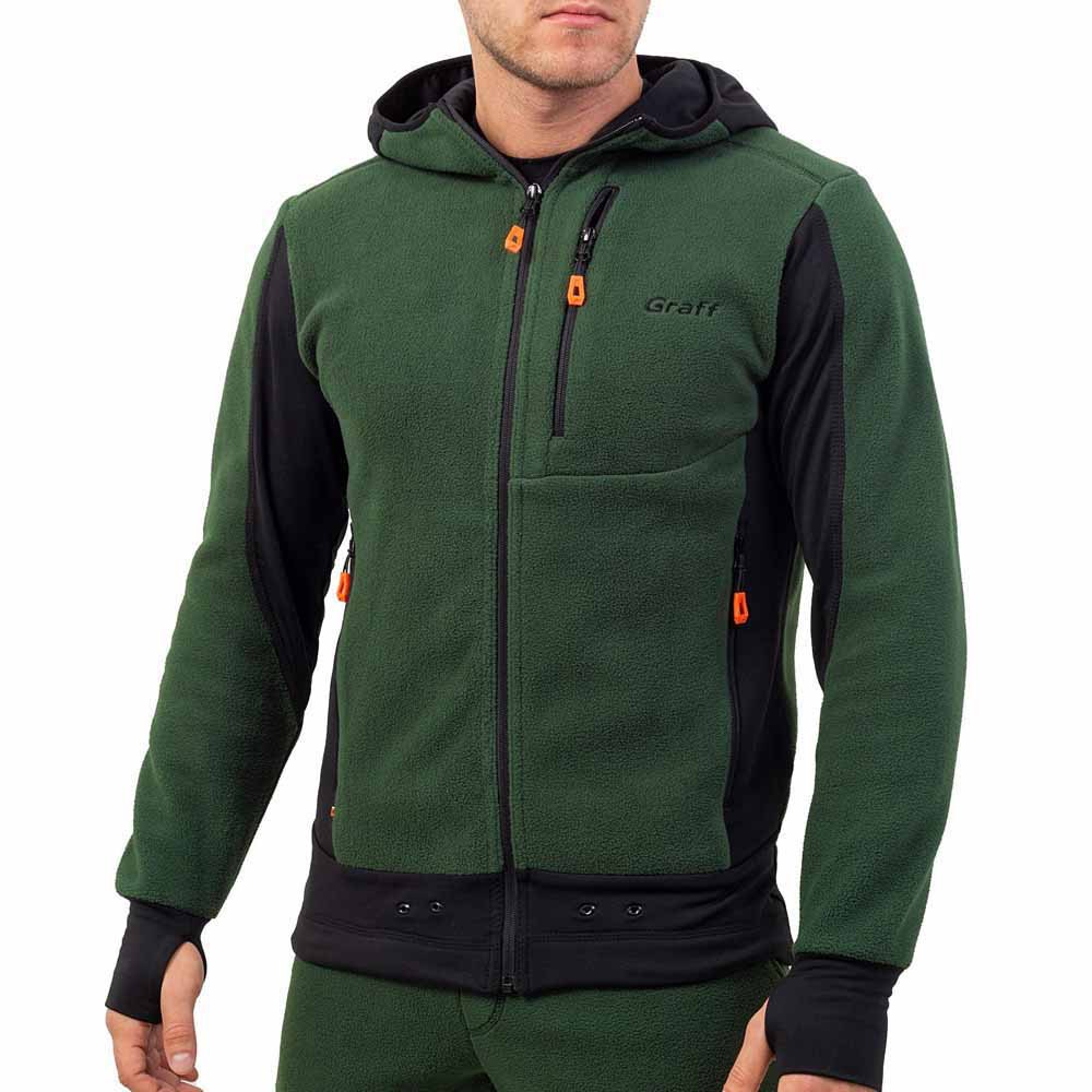 Купить Graff 223-P-BL-13-2XL Толстовка с капюшоном Outdoor 233PBL13 Зеленый Green / Black 2XL 7ft.ru в интернет магазине Семь Футов