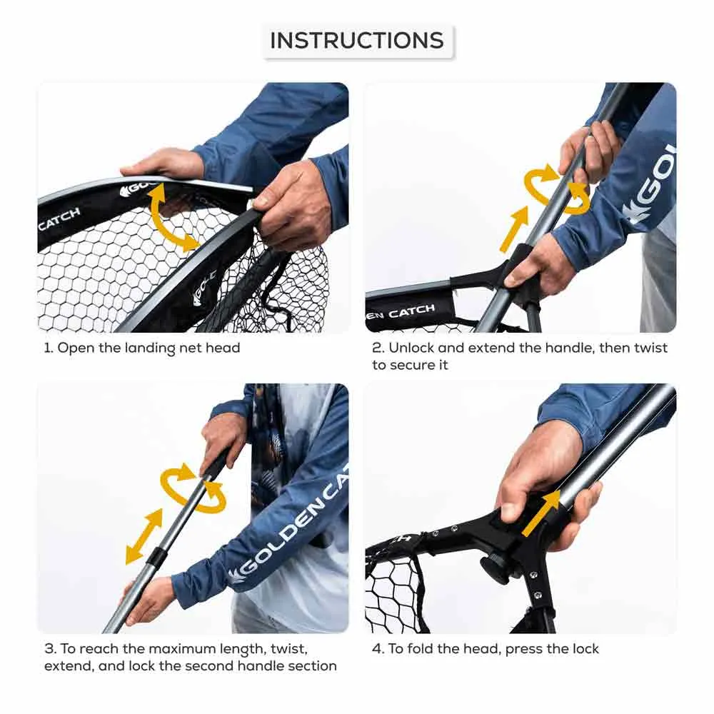 Купить Golden catch 6633332 Садок Grabber Monster L Black 100x35x8 220 x 70-60 cm 7ft.ru в интернет магазине Семь Футов