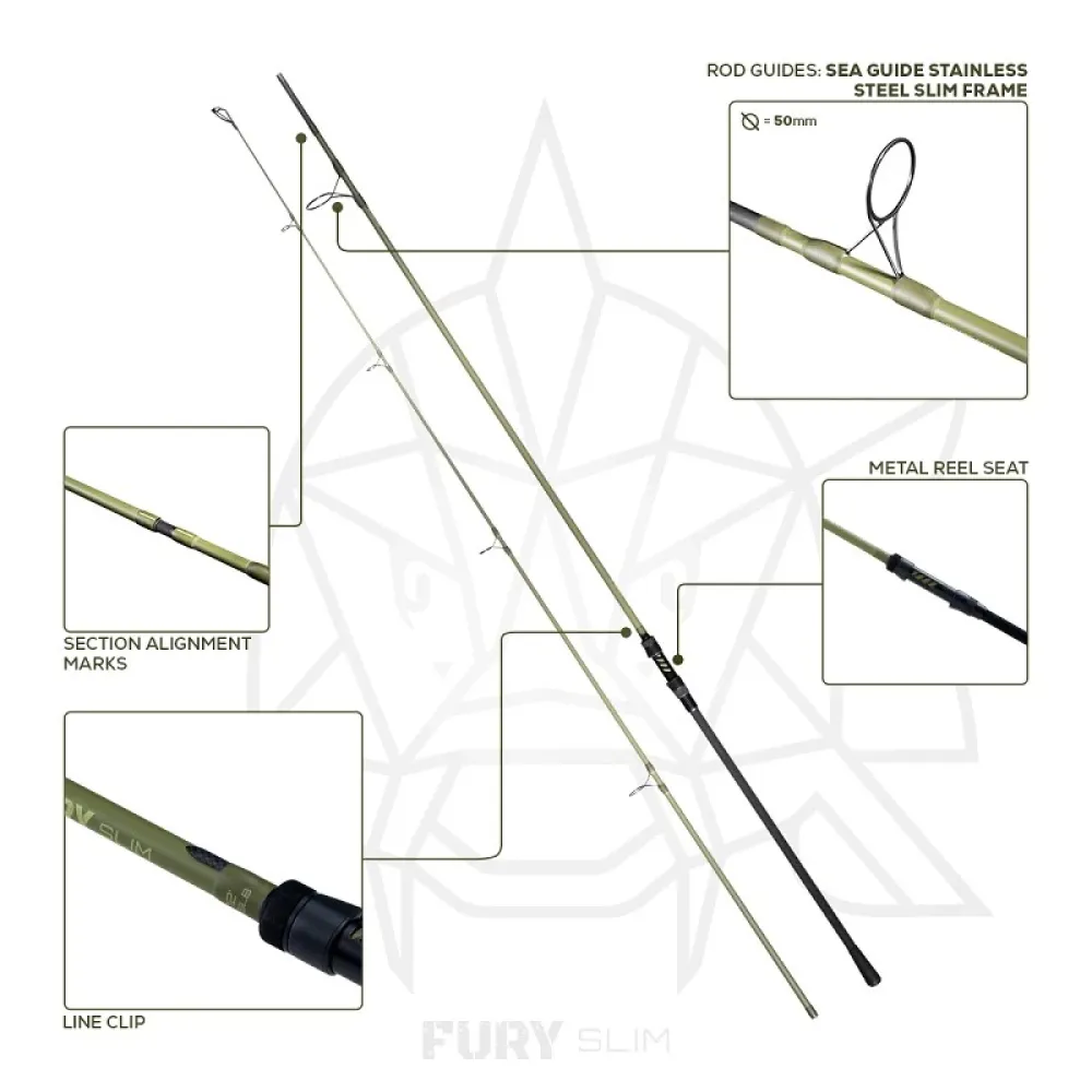 Купить Golden catch g.carp 2039541 карповая удочка Fury Slim Green / Black 157x10x10 3.9 m 7ft.ru в интернет магазине Семь Футов