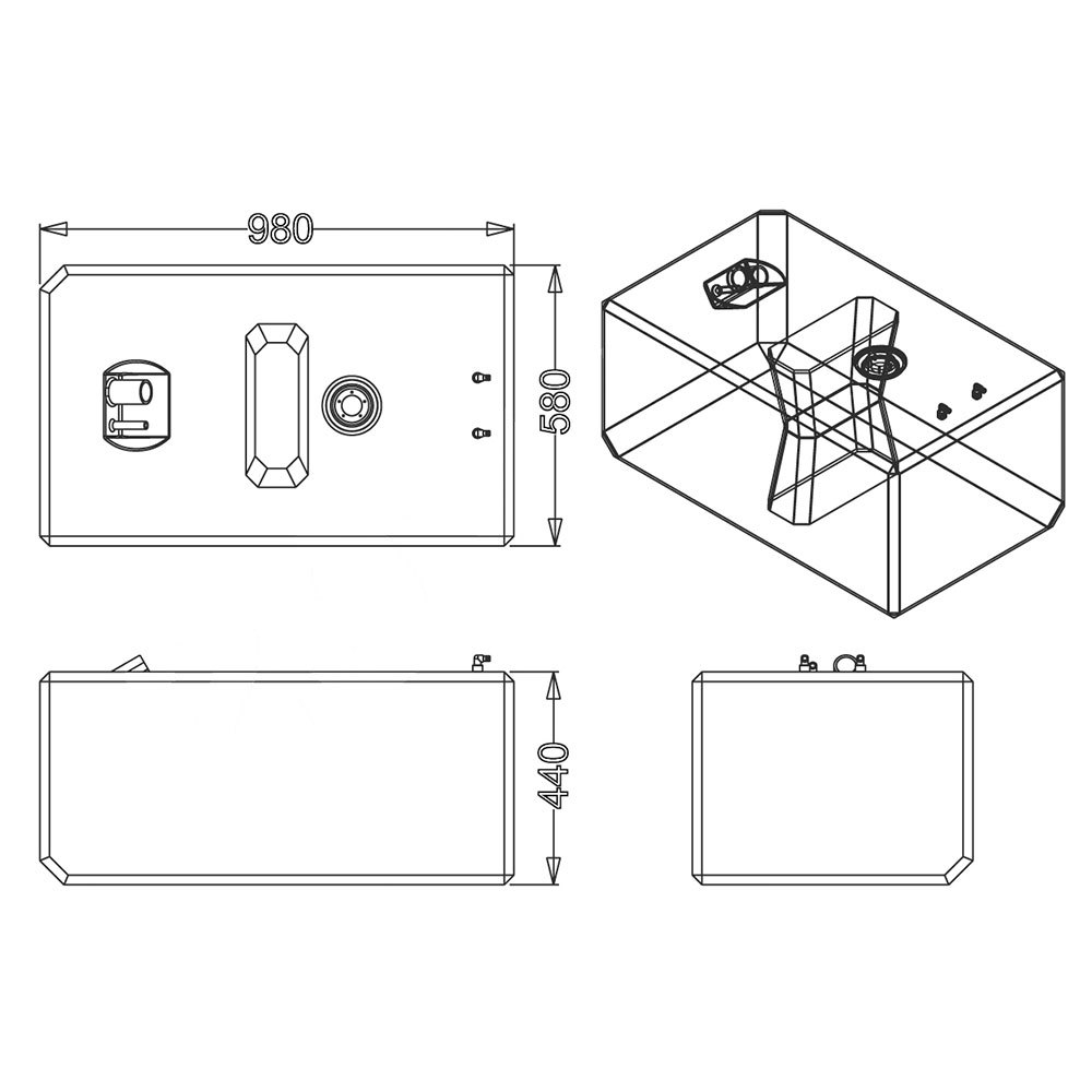 Купить Sic divisione elettronica 2323187 207L Жесткий топливный бак Бесцветный White 98 x 58 x 44 cm  7ft.ru в интернет магазине Семь Футов