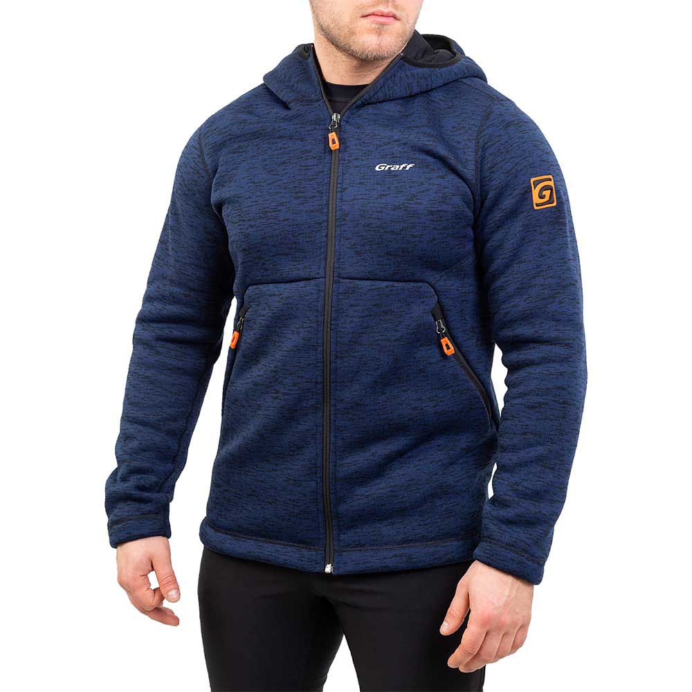 Купить Graff 229-BL-9-4XL Толстовка с капюшоном Outdoor Warm 229BL Голубой Navy / Melange 4XL 7ft.ru в интернет магазине Семь Футов